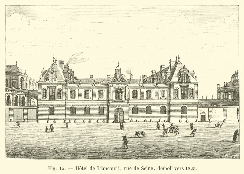 Hotel de Liancourt, rue de Seine, purettiin noin vuonna 1825 tekijältä French School