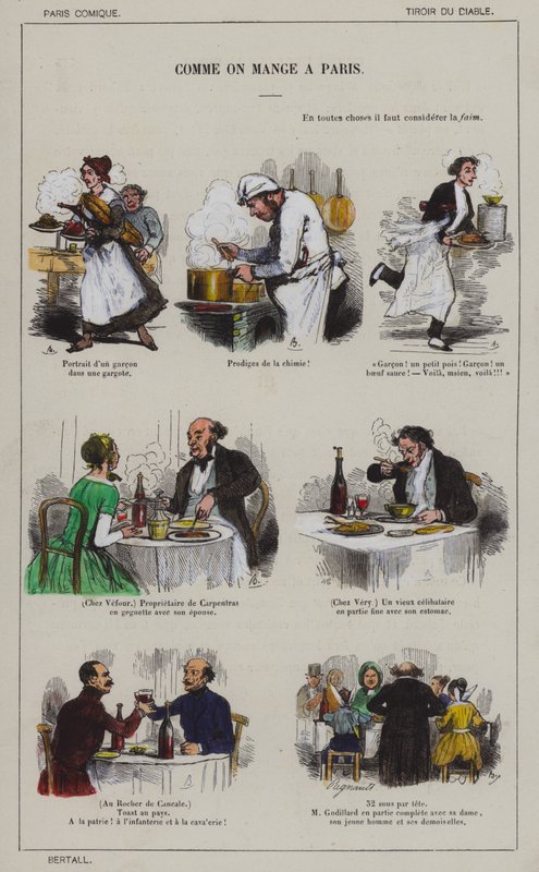 Kuinka syödään Pariisissa (väri litho) tekijältä French School