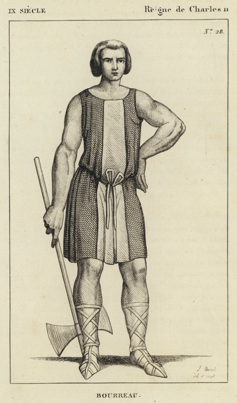 IX vuosisata, Kaarle II:n hallituskausi, teloittaja (kaiverrus) tekijältä French School
