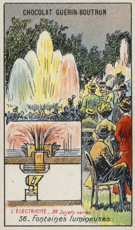 Valaistut suihkulähteet (chromolitho) tekijältä French School