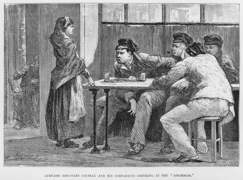 Kuvitus Assommoirille, Realistinen romaani, Emile Zola (kaiverrus) tekijältä French School