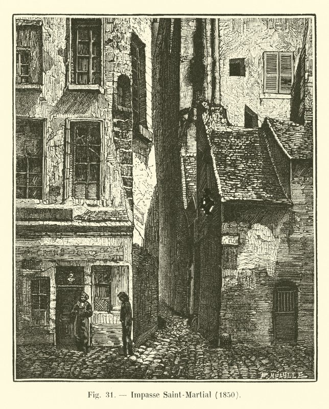 Saint-Martialin umpikuja, 1850 tekijältä French School