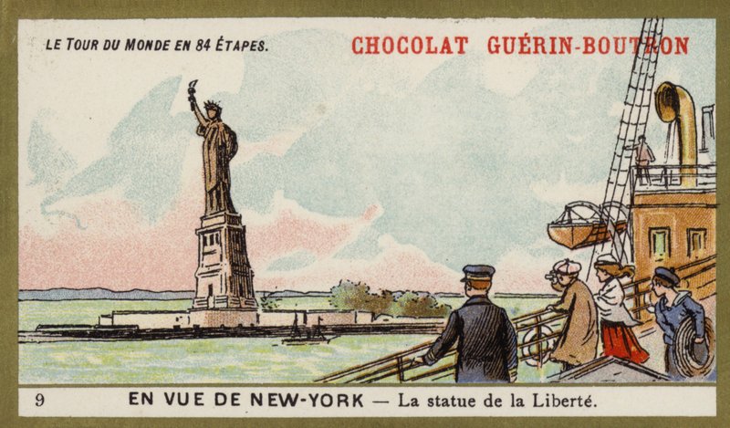New Yorkin näköpiirissä - Vapaudenpatsas (chromolitho) tekijältä French School