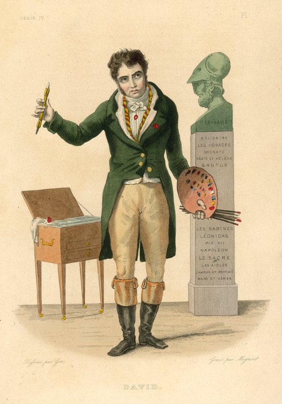 Jacques-Louis David (värillinen kaiverrus) tekijältä French School