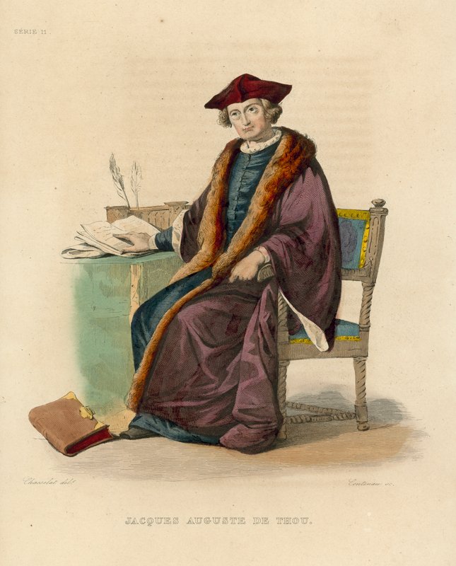 Jacques Auguste de Thou (värillinen kaiverrus) tekijältä French School