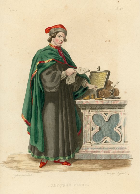 Jacques Coeur (värillinen kaiverrus) tekijältä French School
