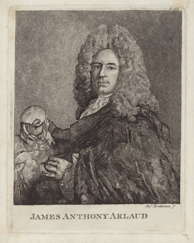 James Anthony Arlaud, sveitsiläinen taiteilija Genevestä. Kaiverrus Charles Bretherton tekijältä French School