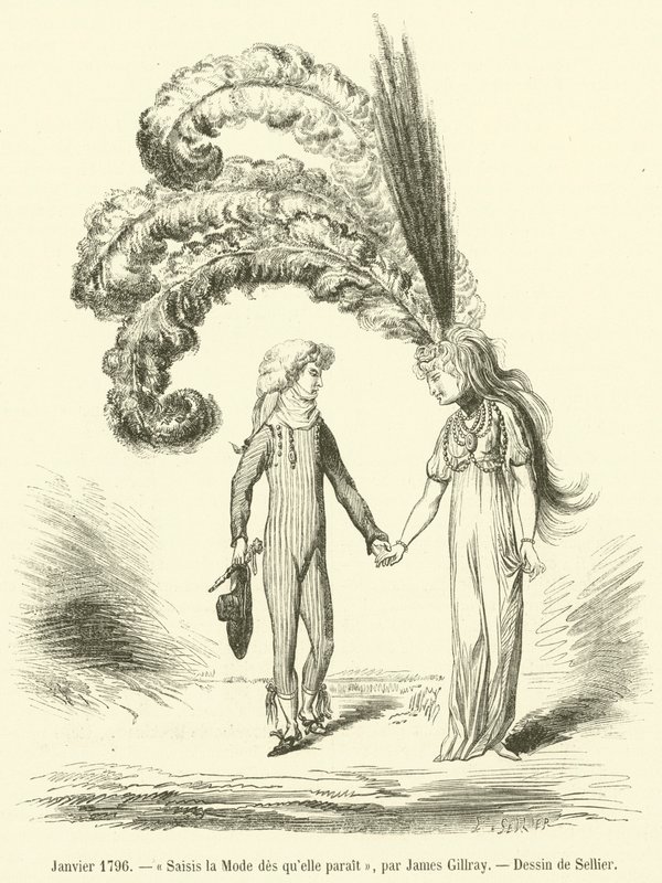 Tammikuu 1796, Seize Fashion heti kun se ilmestyy (kaiverrus) tekijältä French School
