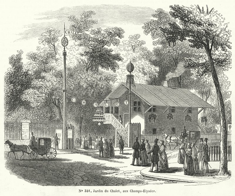 Chaletin puutarha, Champs Elysees, Pariisi (kaiverrus) tekijältä French School