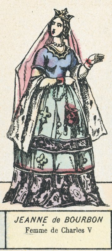 Jeanne de Bourbon, Kaarle V:n vaimo (värillinen kaiverrus) tekijältä French School