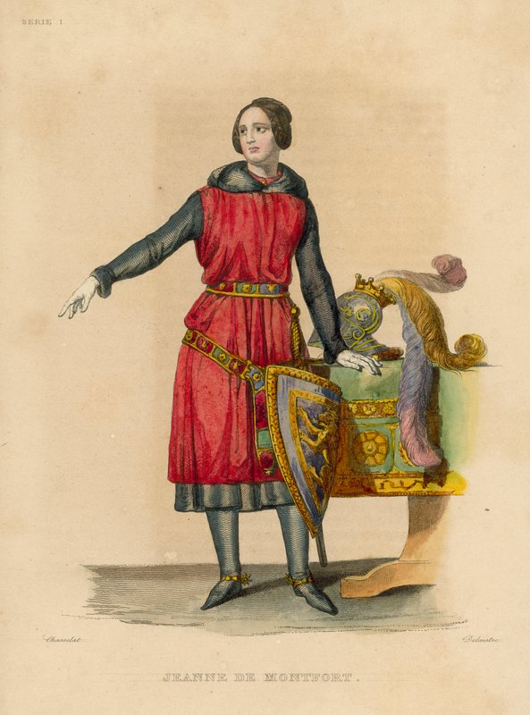 Jeanne de Montfort (värillinen kaiverrus) tekijältä French School