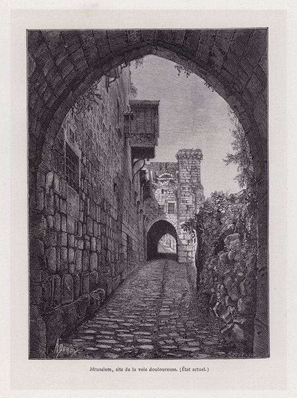 Jerusalem, tuskallisen tien paikka, nykytila ​​(kaiverrus) tekijältä French School