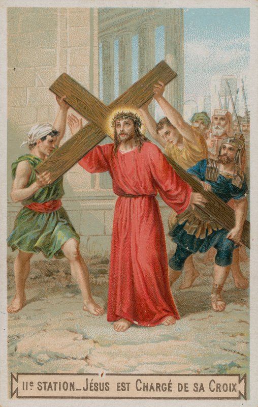 Jeesus kantaa ristiään. Toinen ristin asema tekijältä French School