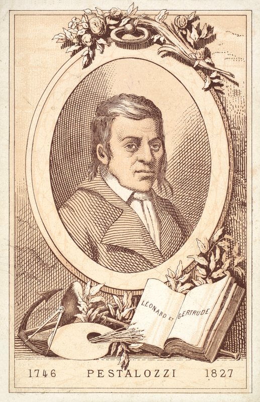 Johann Heinrich Pestalozzi, sveitsiläinen filosofi ja kasvatuksen uudistaja (chromolitho) tekijältä French School