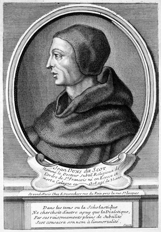 John Duns (Duns Scotus), skotlantilainen katolinen pappi, filosofi ja teologi (kaiverrus) tekijältä French School