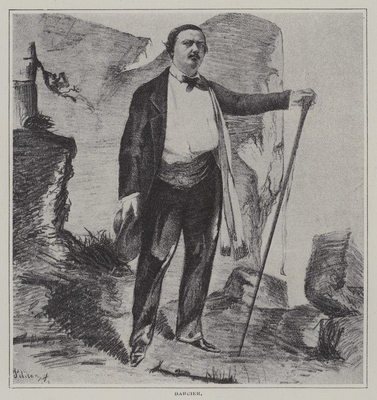 Joseph Darcier, ranskalainen laulaja, näyttelijä ja säveltäjä (litho) tekijältä French School