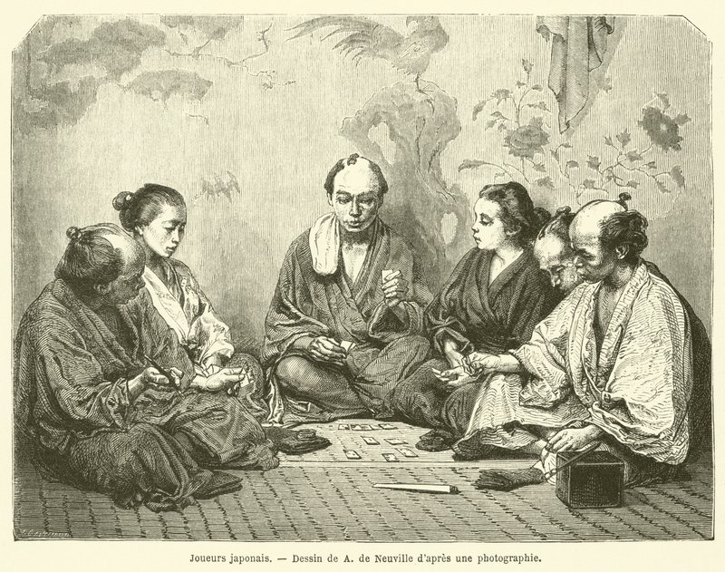 Japanilaiset pelaajat (kaiverrus) tekijältä French School