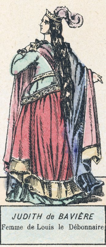 Judith of Baviere, Louis le Debonnairen vaimo (värillinen kaiverrus) tekijältä French School