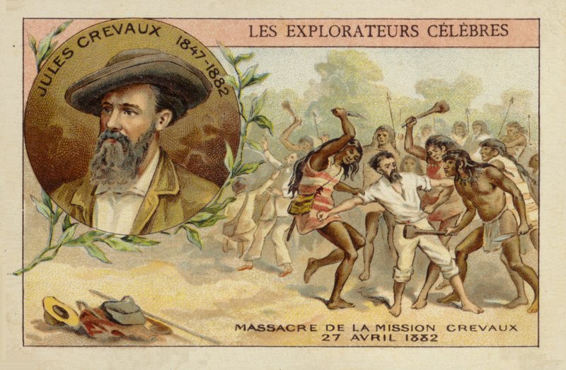 Jules Crevaux (1847-1882) Rio Pilcomayon rannalla Argentiinassa 27. huhtikuuta 1882 tekijältä French School