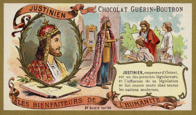 Justinianus I, Bysantin keisari (chromolitho) tekijältä French School