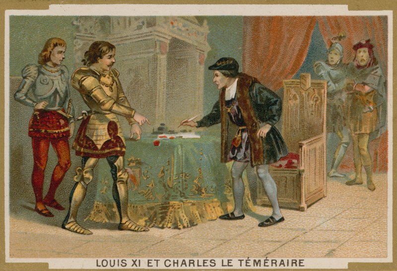 Ranskan kuningas Ludvig XI ja Kaarle Rohkea, Burgundin herttua tekijältä French School