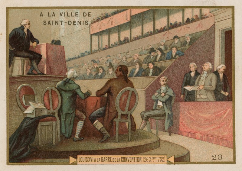 Ranskan kuningas Ludvig XVI oikeudenkäynnissä ennen kansalliskokousta, 1792 tekijältä French School