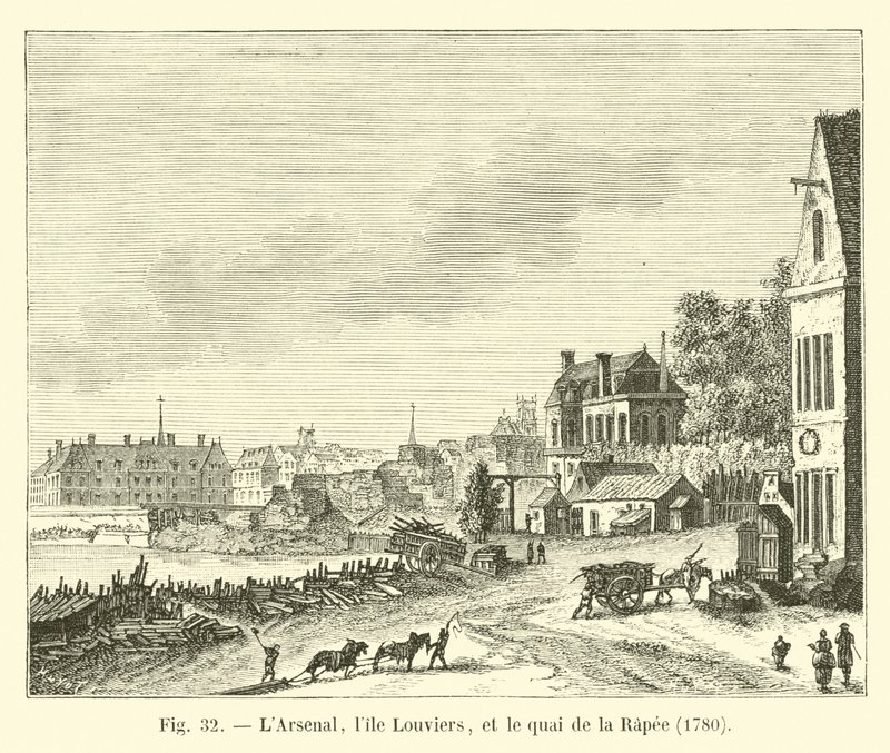 Arsenal, Lille Louviers ja Quai de la Rapee, 1780 tekijältä French School