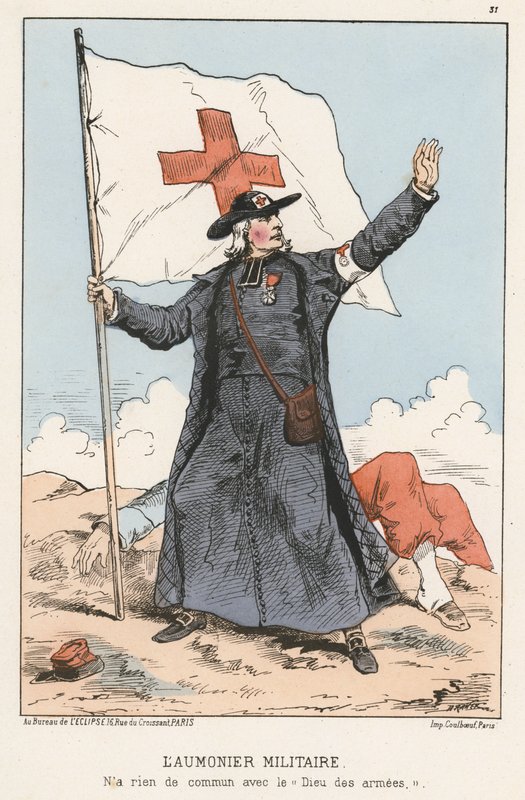 Sotilaspappi (värillinen kaiverrus) tekijältä French School