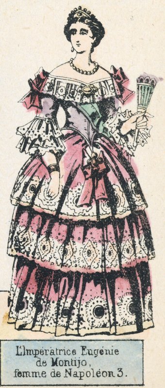 Keisarinna Eugenie de Montijo, Napoleon 3:n vaimo (värillinen kaiverrus) tekijältä French School