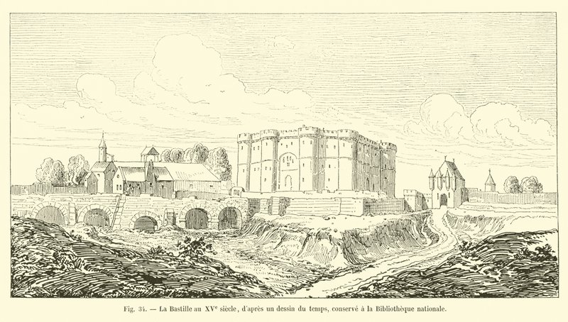Kansalliskirjastossa säilytetty Bastille 1400-luvulla tekijältä French School
