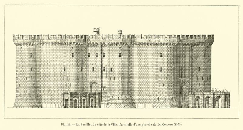La Bastide, kaupungin puolelta, faksimile Du Cerceaun levystä, 1575 tekijältä French School