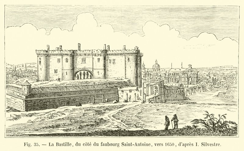 Bastille, Faubourg Saint-Antoinen puolella, noin 1650, I Silvestren jälkeen tekijältä French School