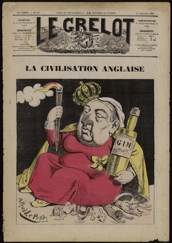 La Civilization Anglaise - perustuu giniin (väri litho) tekijältä French School
