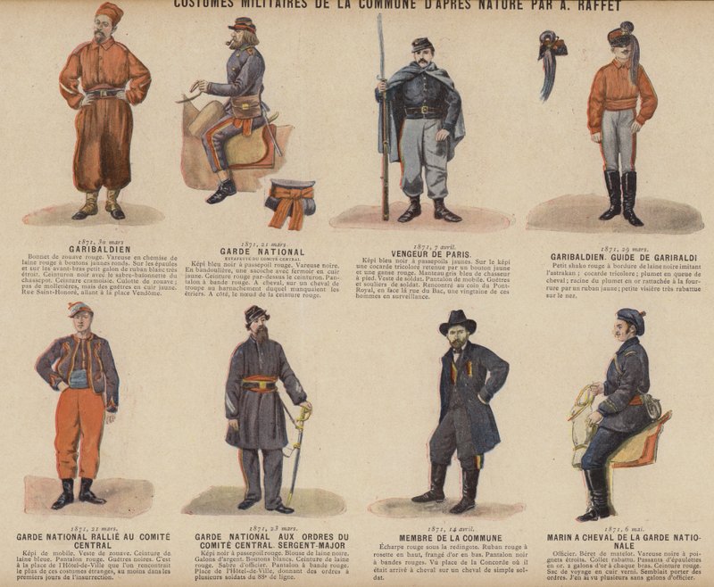 Pariisin kommuuni, Kommuunin sotilasasut, A Raffet (väri litho) tekijältä French School