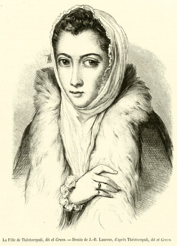 Theotocopulin tytär, joka tunnetaan nimellä el Greco (kaiverrus) tekijältä French School