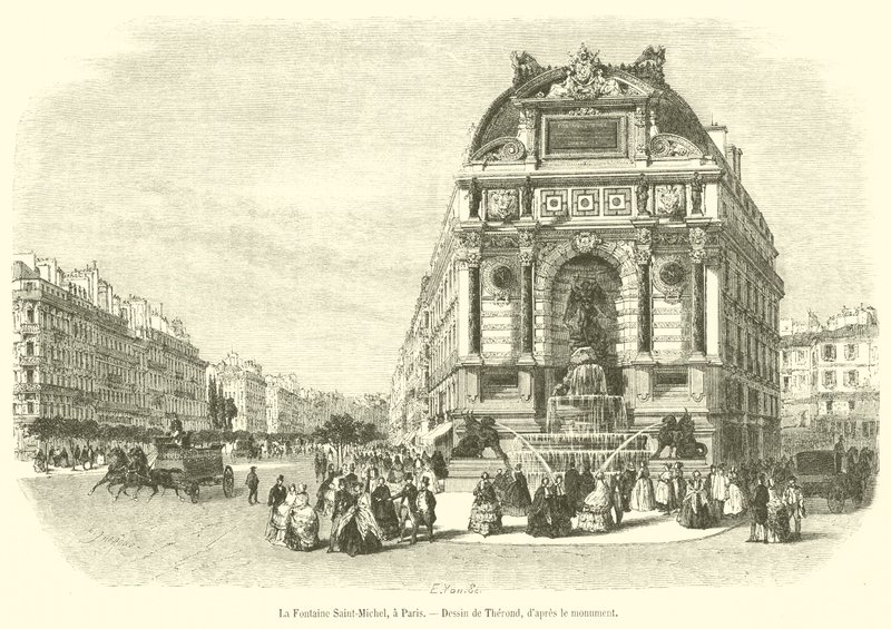 Saint-Michelin suihkulähde, Pariisi (kaiverrus) tekijältä French School