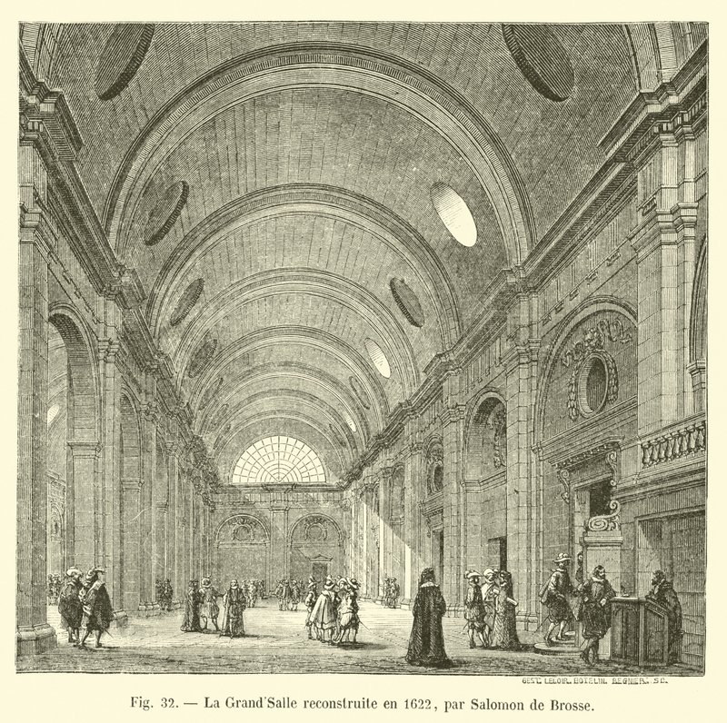 Salomon de Brossen vuonna 1622 uudelleen rakentama GrandSalle tekijältä French School