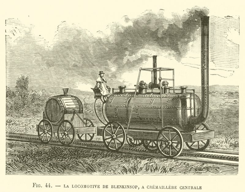 La Locomotive de Blenkinsop, a Cremaillere Centrale (kaiverrus) tekijältä French School