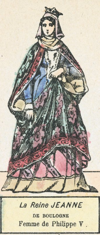 Kuningatar Johanna Boulognen, Philip V:n vaimo (värillinen kaiverrus) tekijältä French School