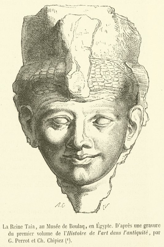 Kuningatar Taia, Boulaq-museossa, Egyptissä (kaiverrus) tekijältä French School