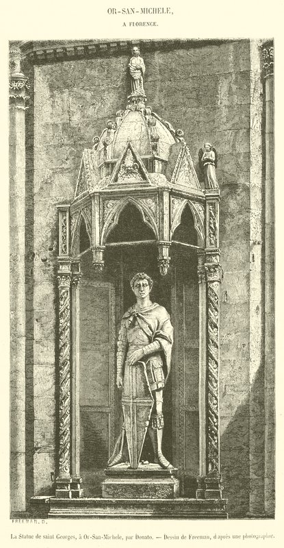 La Statue de Saint Georges, or-San-Michele (kaiverrus) tekijältä French School