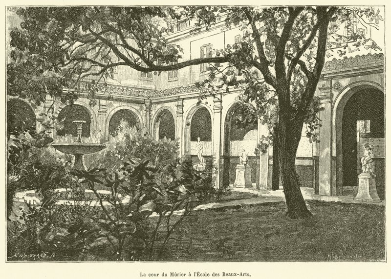 Ecole des Beaux-Artsin Murierin piha (kaiverrus). tekijältä French School