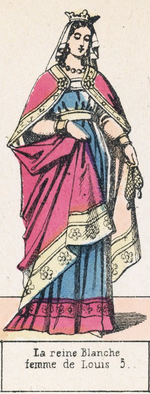 Queen Blanche, Louis 5:n vaimo (värillinen kaiverrus) tekijältä French School