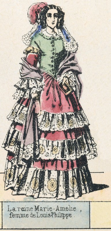 Kuningatar Marie-Amelie, Louis-Philippen vaimo (värillinen kaiverrus) tekijältä French School