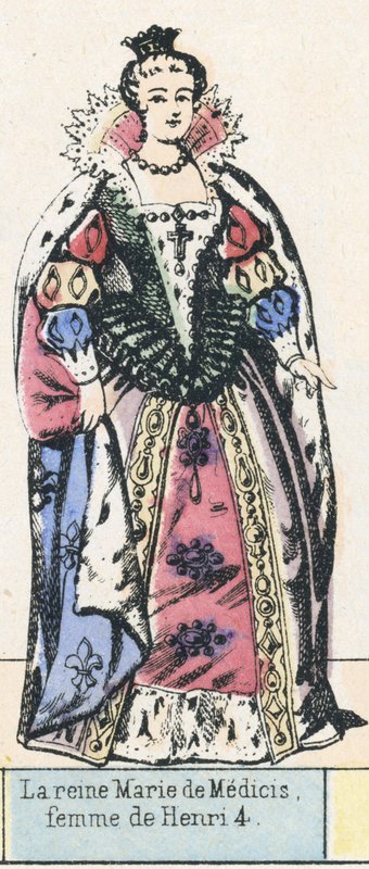 Kuningatar Marie de Medici, Henry 4:n vaimo (värillinen kaiverrus) tekijältä French School