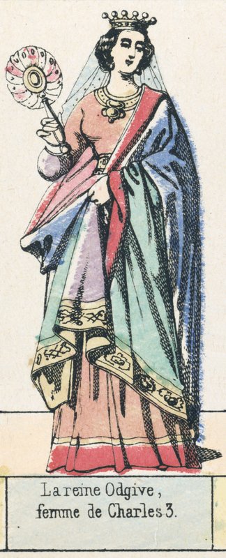 Queen Odgive, Charles 3:n vaimo (värillinen kaiverrus) tekijältä French School