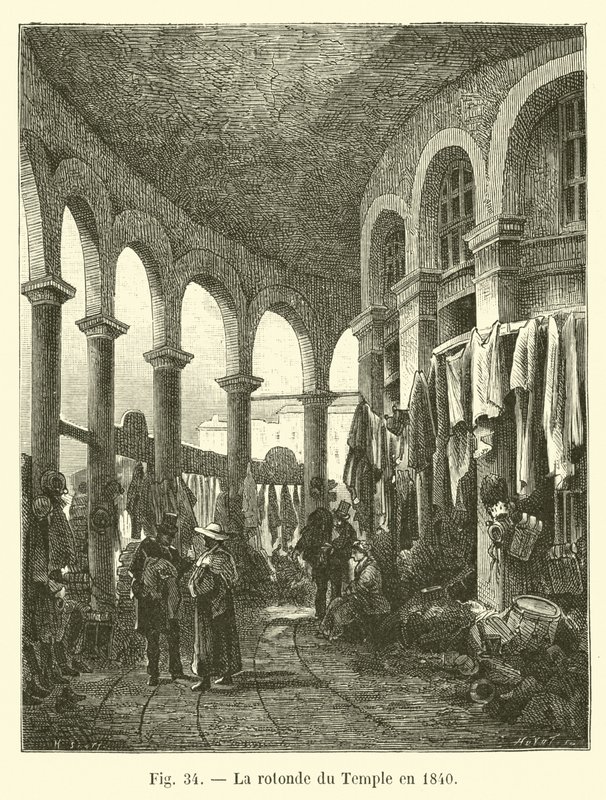 Temppelin rotunda vuonna 1840 tekijältä French School