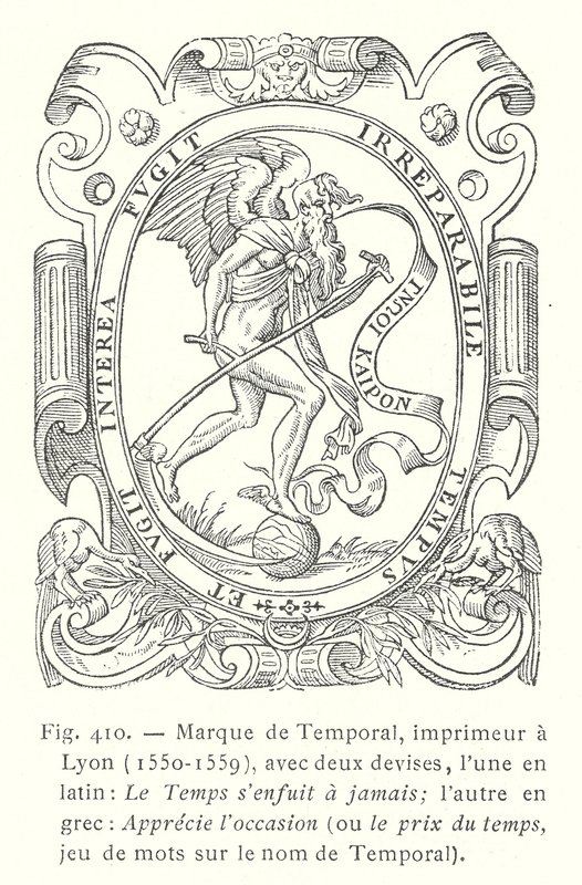Lyonin ranskalaisen tulostimen Jean Temporal -tarra tekijältä French School
