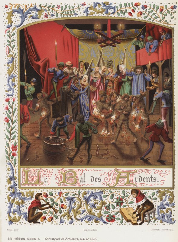 The Bal des Ardents (chromolitho) tekijältä French School