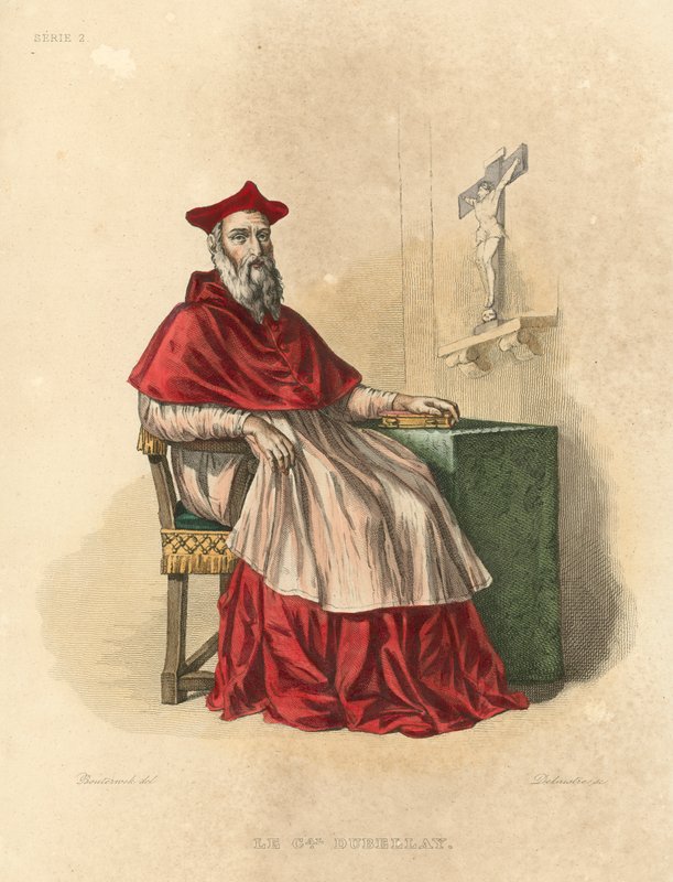 Le Cardinal Dubellay (värillinen kaiverrus) tekijältä French School